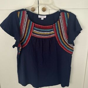 THML SZ S Women’s Embroidered Cotton Top/Blouse